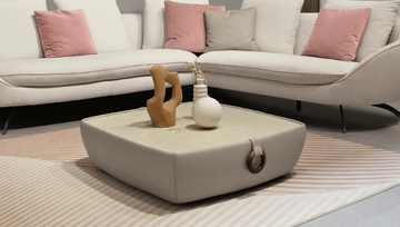 TARKIN - Low leather coffee table with gres top by Max Divani - view 3